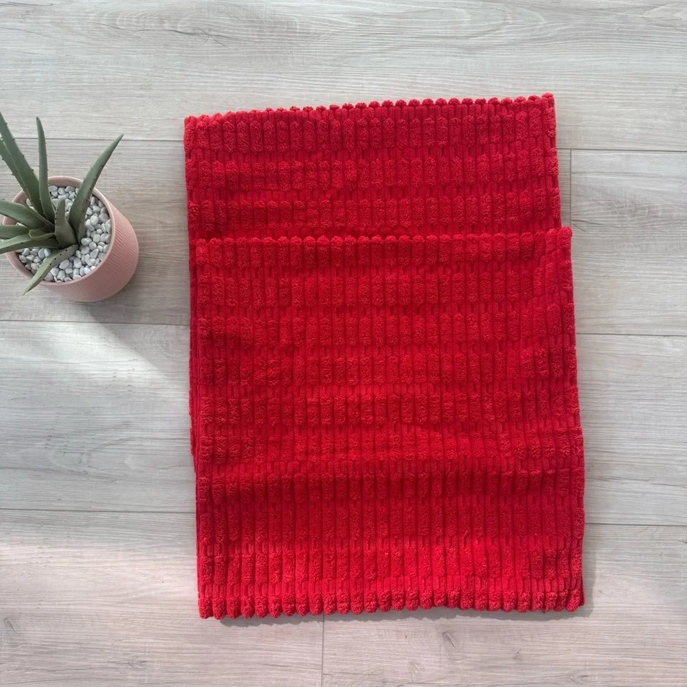 Cozy Soft Red Textured Pillow cases with zipper 17 1/2 inches